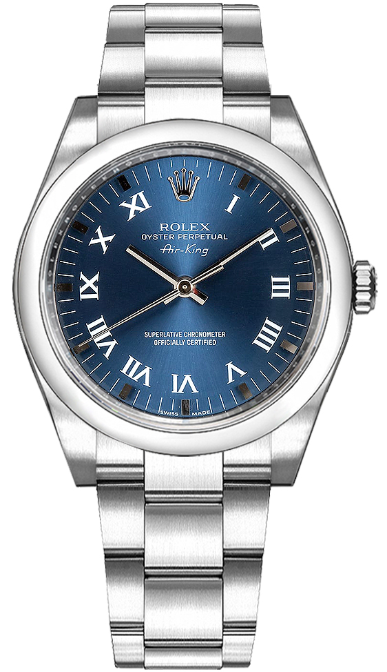 oyster perpetual air-king blå urskive ur 114200 top kvalitet Rolex-ure